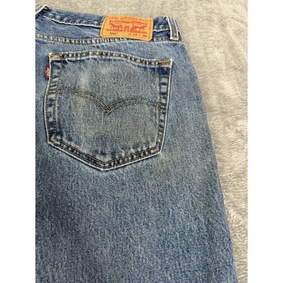 Levi's 505 Regular Fit Straight Leg Jeans Men's Size 34x30 Blue - Picture 3 of 14
